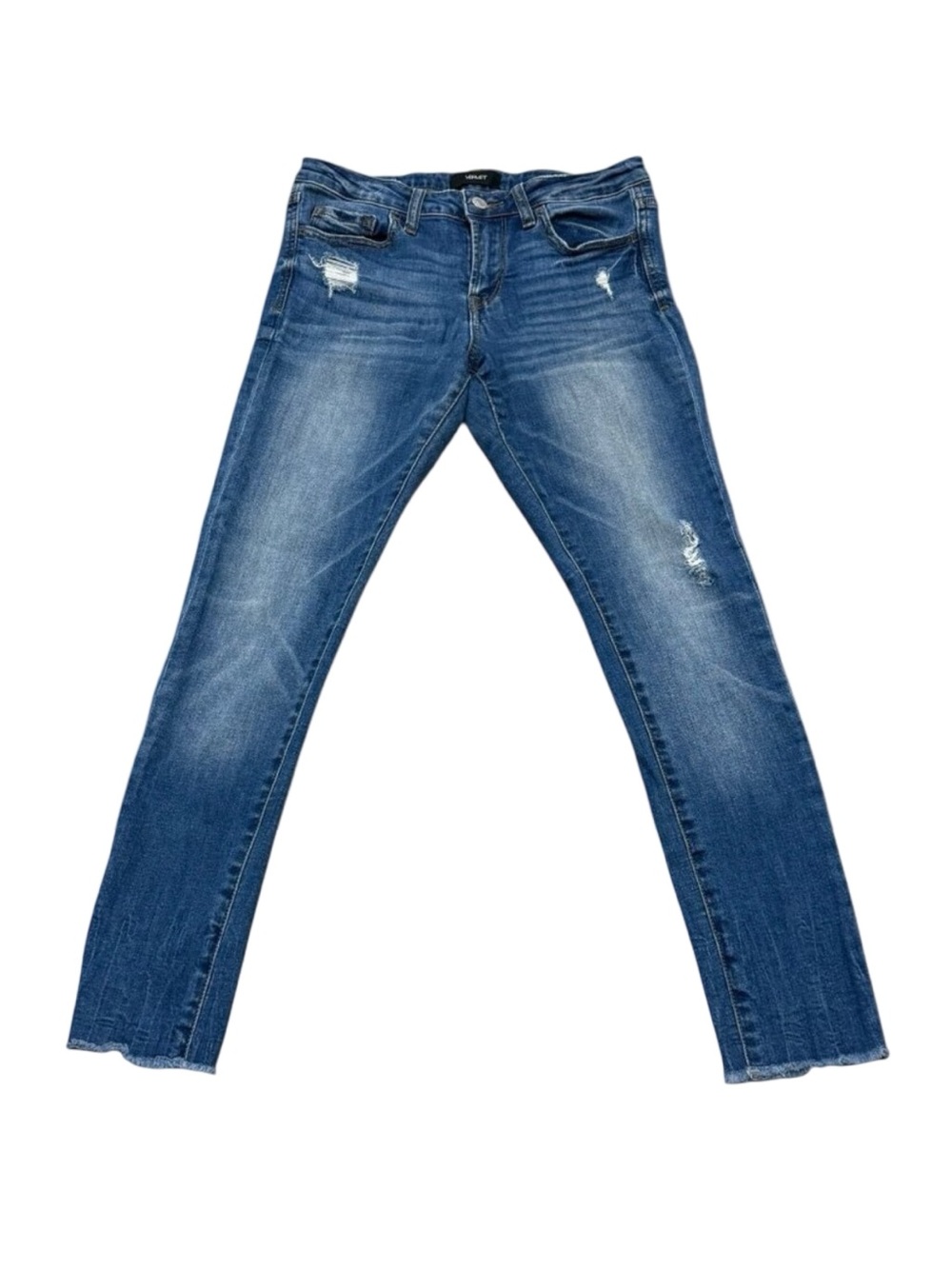 Women’s Vervet Blue Denim Skinny Jeans Distressed Size 27